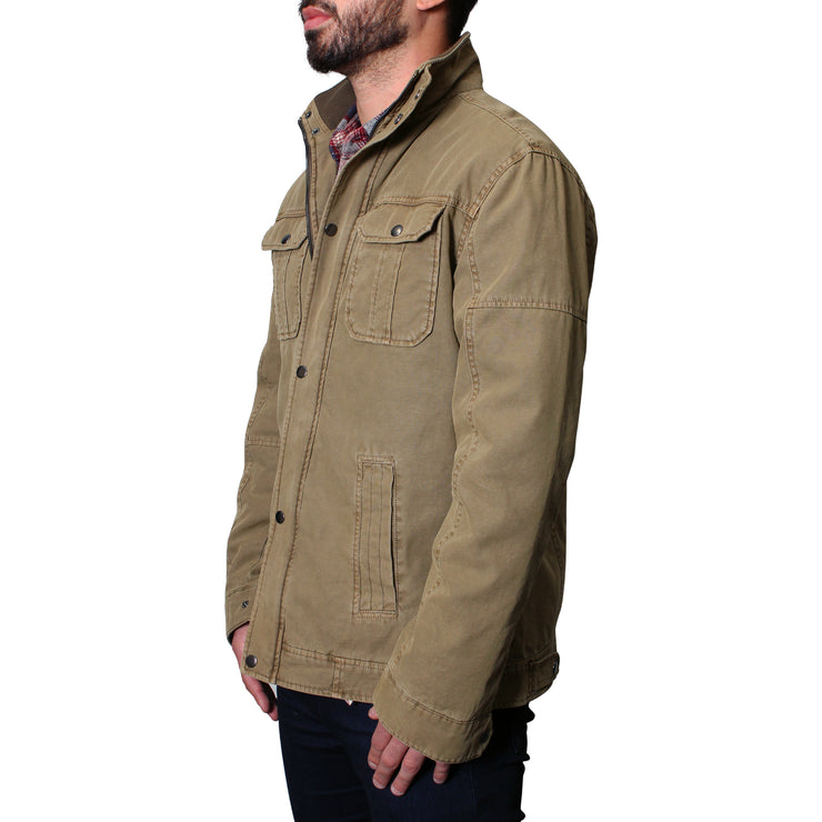 Levi's® Cotton Canvas Hooded Utility Jacket with Sherpa Lining